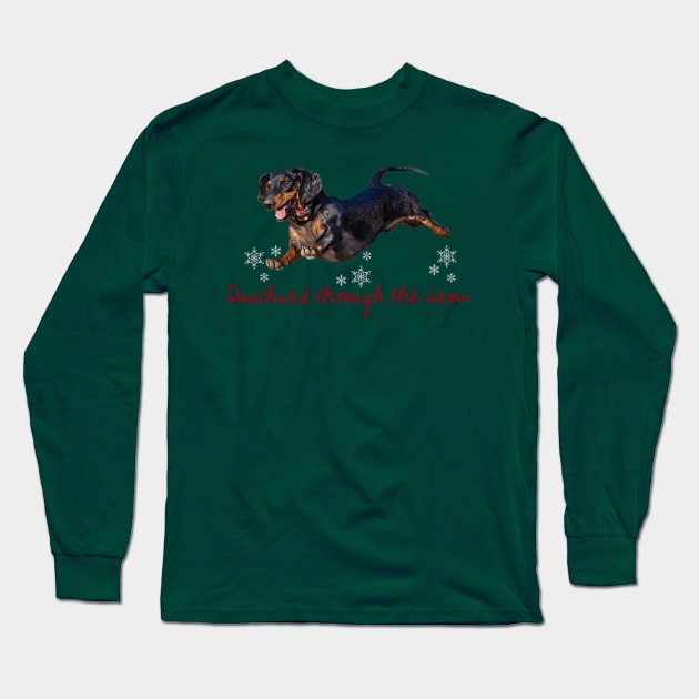 Daschund Through The Snow Long Sleeve T-Shirt by heroics